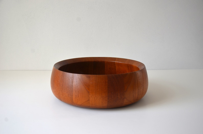 Danish Modern Teak 11 Staved Wooden Bowl by Woodline, Denmark image 1