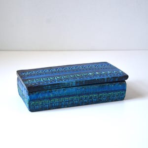 Rimini Blue Italian Pottery Covered Box by Aldo Londi for Bitossi