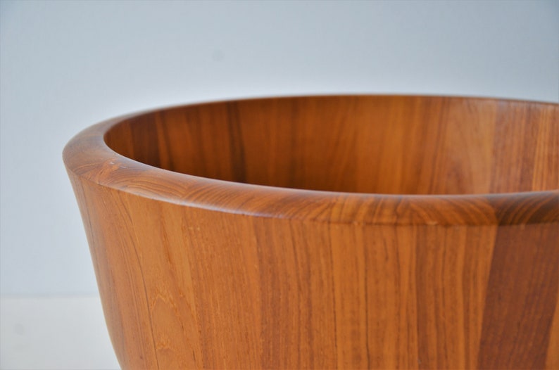 Staved Teak Danish Modern wooden Bowl by Dansk XL Extra Large 14 image 8