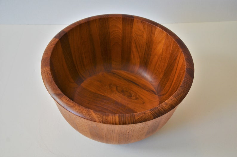 Staved Teak Danish Modern wooden Bowl by Dansk XL Extra Large 14 image 4