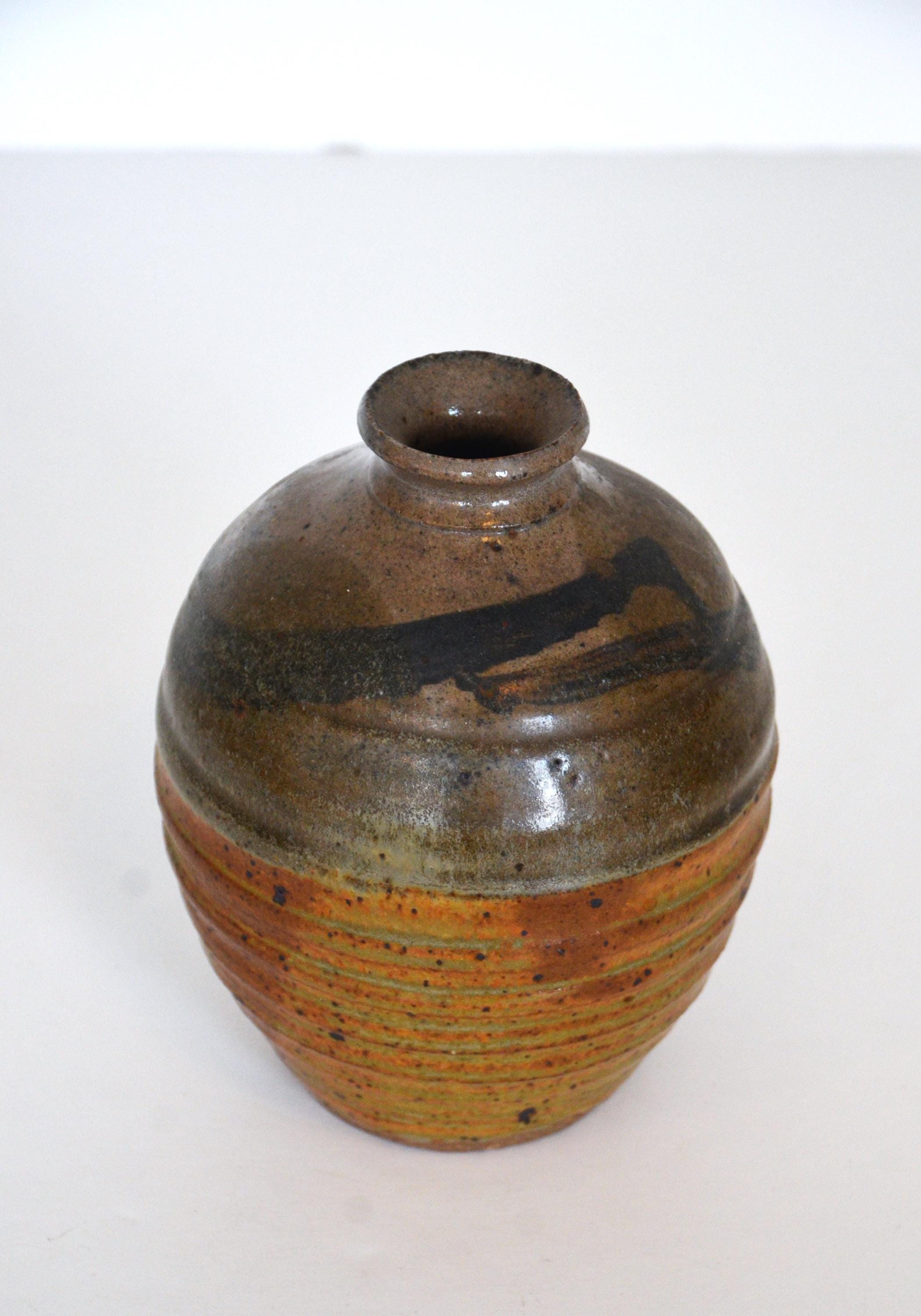 Hand Thrown Studio Art Pottery Vase in Earth Tones, Japanese Inspired ...