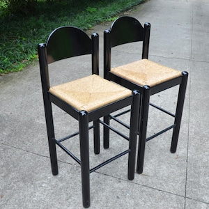 Vintage Hank Loewenstein Padova Bar Stool Chairs in Black - Etsy