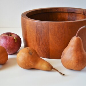 Large Danish Modern Staved Teak Bowl by Nissen Studios of Denmark image 2