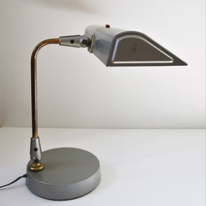 Vintage Mid-Century Industrial Fluorescent Tanker Arc Desk Lamp image 3