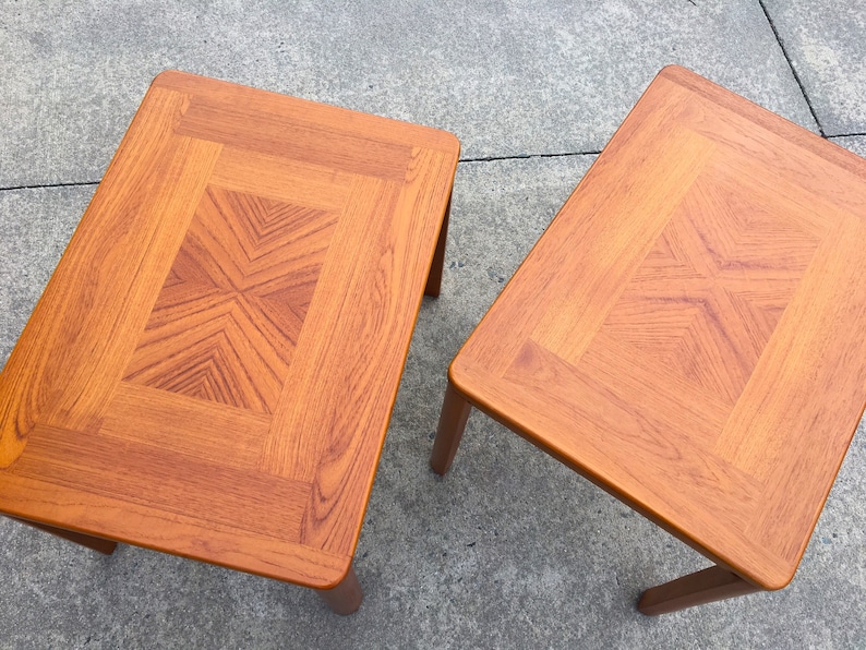 Danish Modern Teak Side Tables and Matching Coffee Table by Uldum Møbelfabrik, Denmark Set of 3 image 9