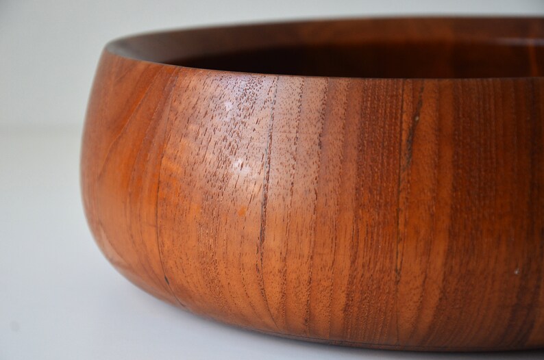 Danish Modern Teak 11 Staved Wooden Bowl by Woodline, Denmark image 5