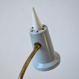 Small Scale Vintage Adjustable Gooseneck Task Lamp in Gray and White, circa 1970s image 4