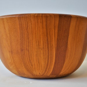 Staved Teak Danish Modern wooden Bowl by Dansk XL Extra Large 14 image 10