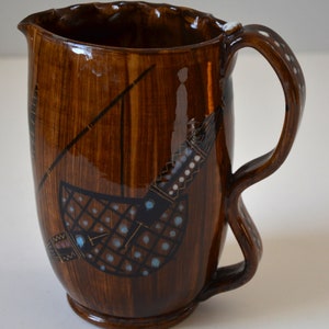 Vintage Italian Modern Pottery Pitcher with Fish Motif, attributed to Fratelli Fanciullacci image 3