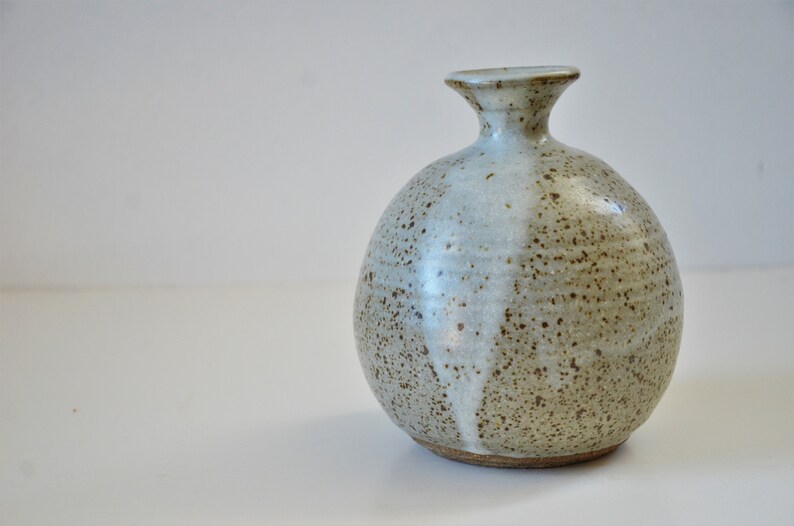 Speckle Glazed Vessel Weed Pot Vintage Hand Thrown Studio Art Pottery Vase