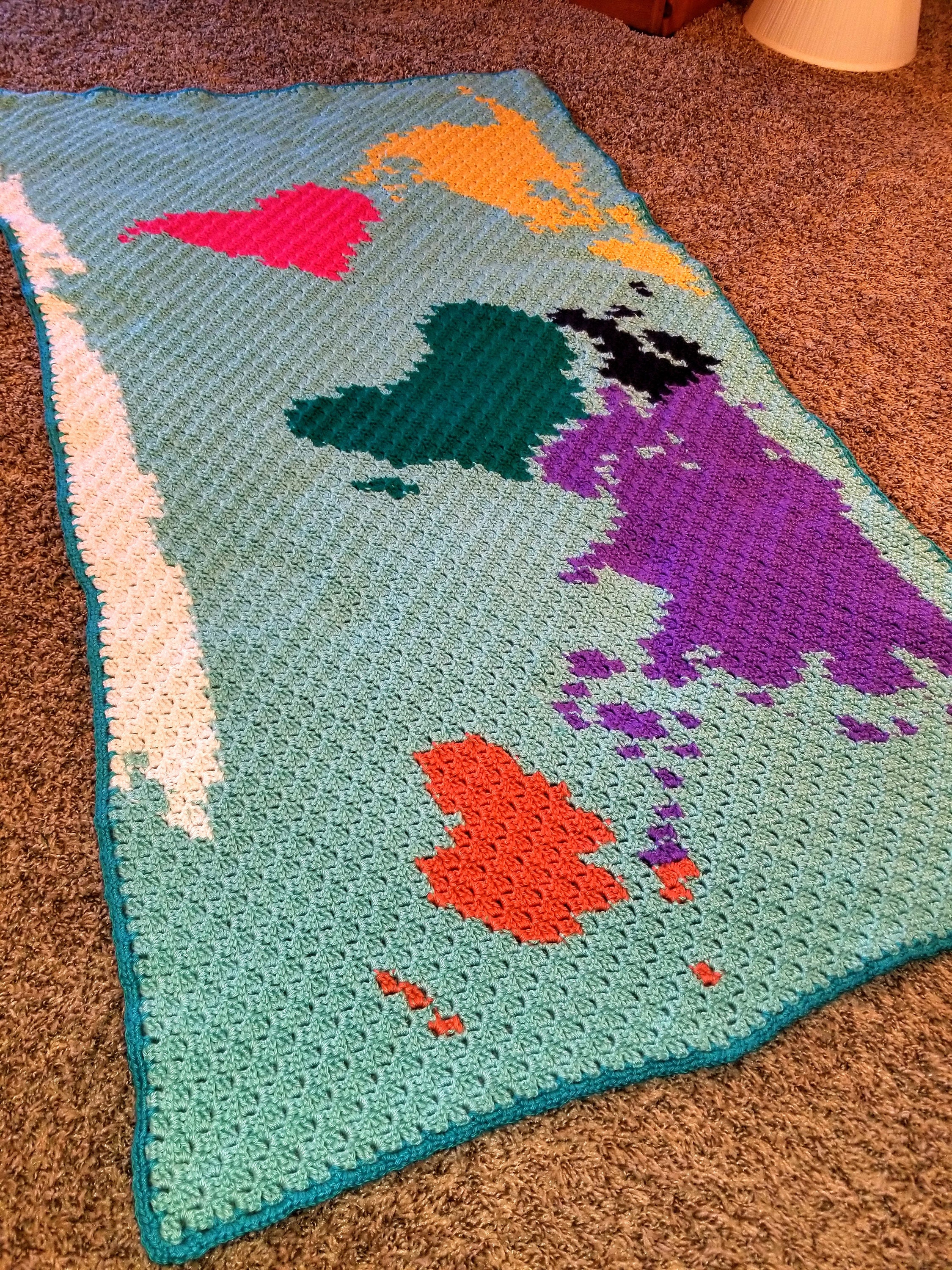 World Map Crochet Afghan Pattern - Etsy