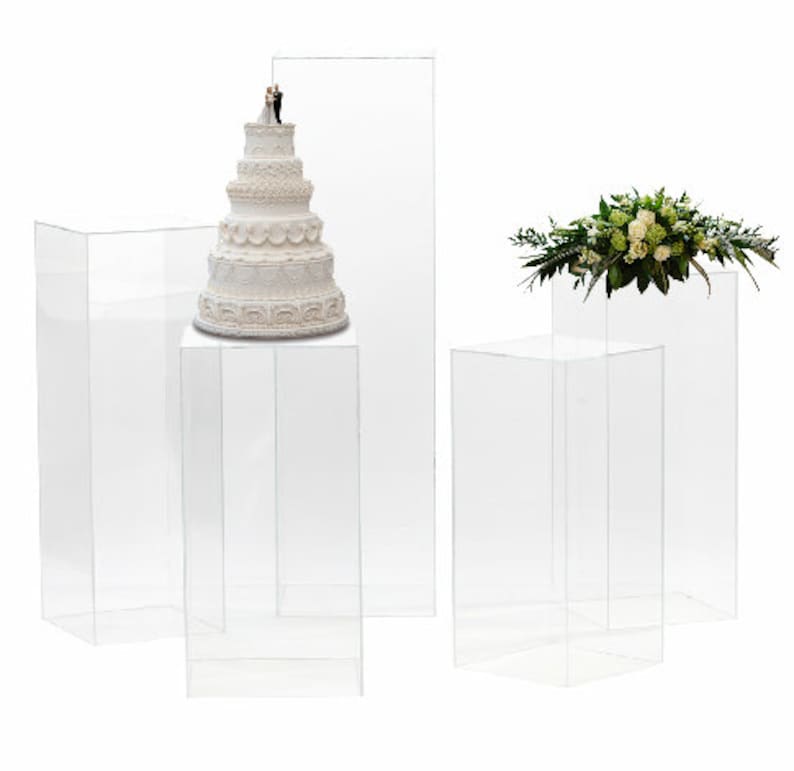 Floral & Centerpiece Riser Acrylic Pedestal Stands Set of 5 Etsy