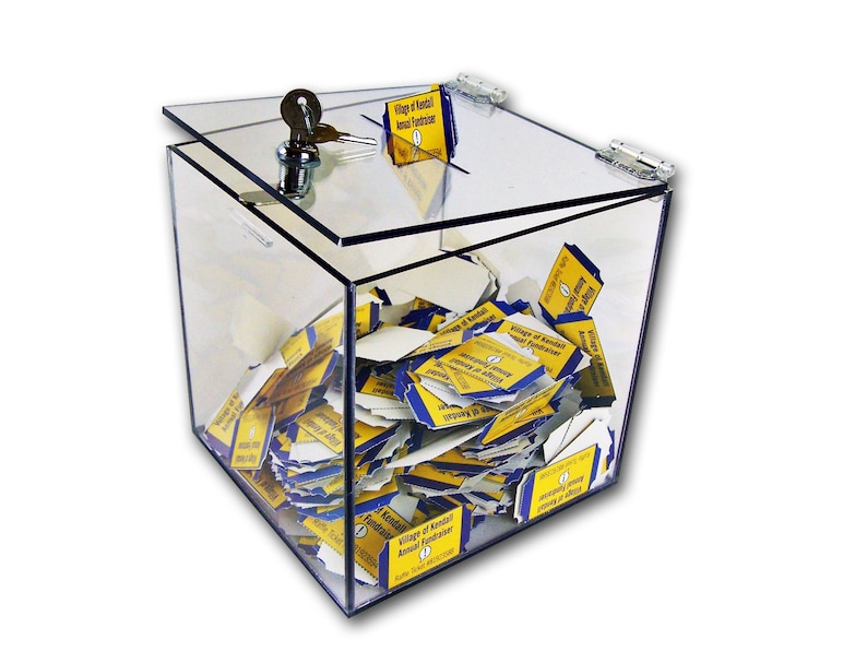 Clear Acrylic Donation Box With Lock Ballot Box With Lock Etsy