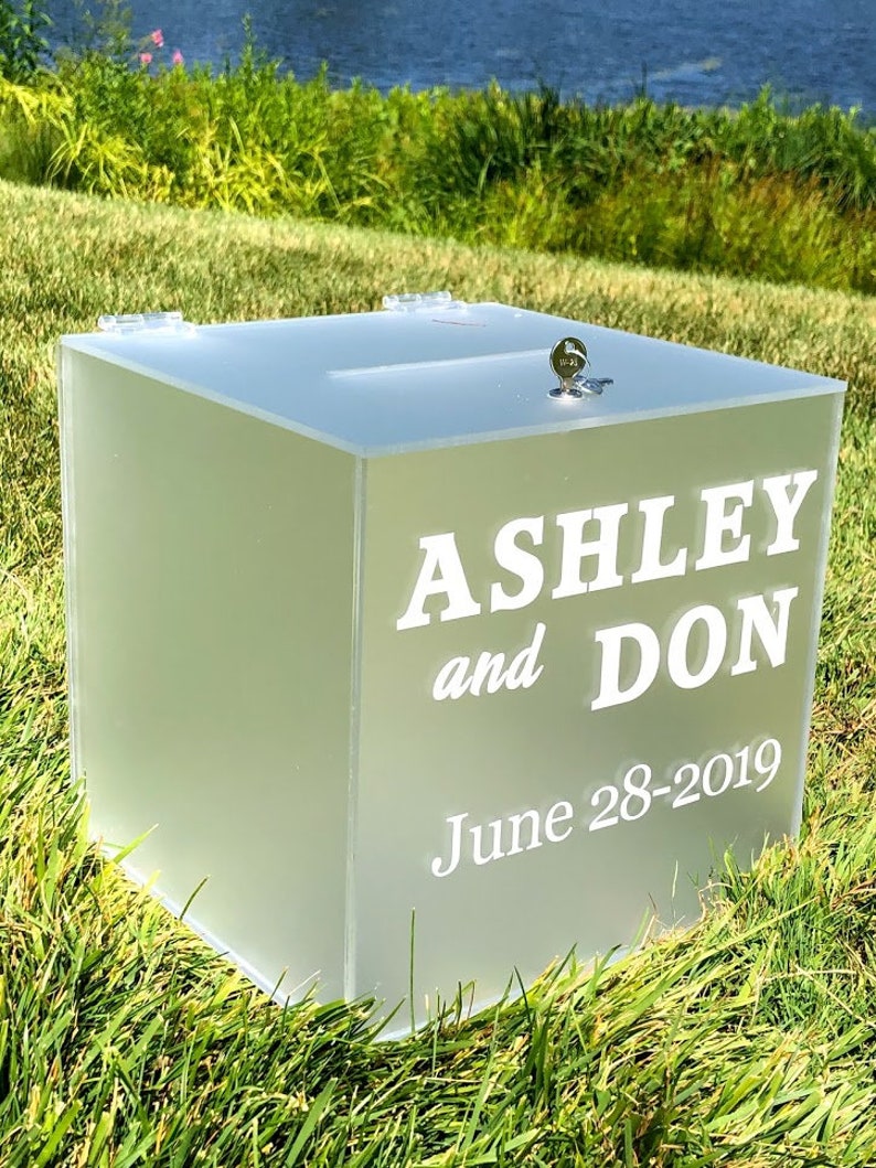 Frosted Personalized Acrylic Card Box I Wedding Card Box With Etsy
