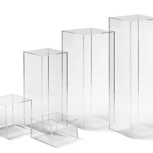 Clear Acrylic Pedestals | Plexiglass Pedestals | Plastic Pedestals