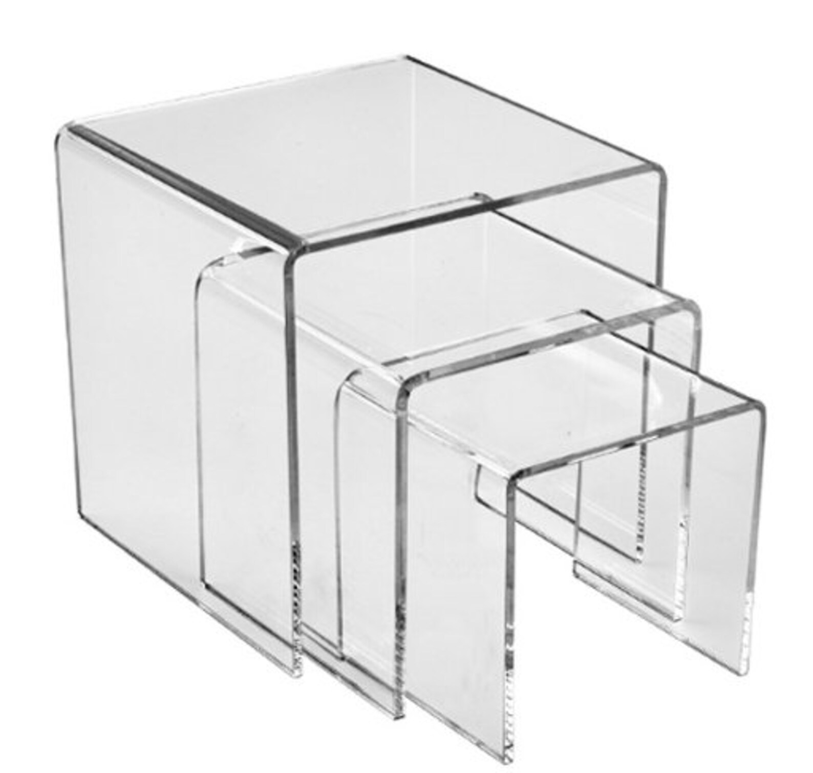 Clear Acrylic Display Riser Set of 3 2 Sets Etsy
