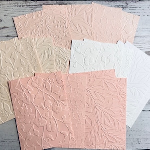Ein Satz von 16 Bögen gemischtes Muster-Prägekartonpapier. Journal Zubehör, Scrapbook Zubehör, Bujo Papier, geprägtes Papier.