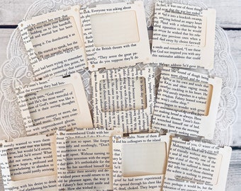 Old book page specimen die cuts for junk journaling and scrapbooking. Junk journal specimens | journal supplies | junk journal supplies