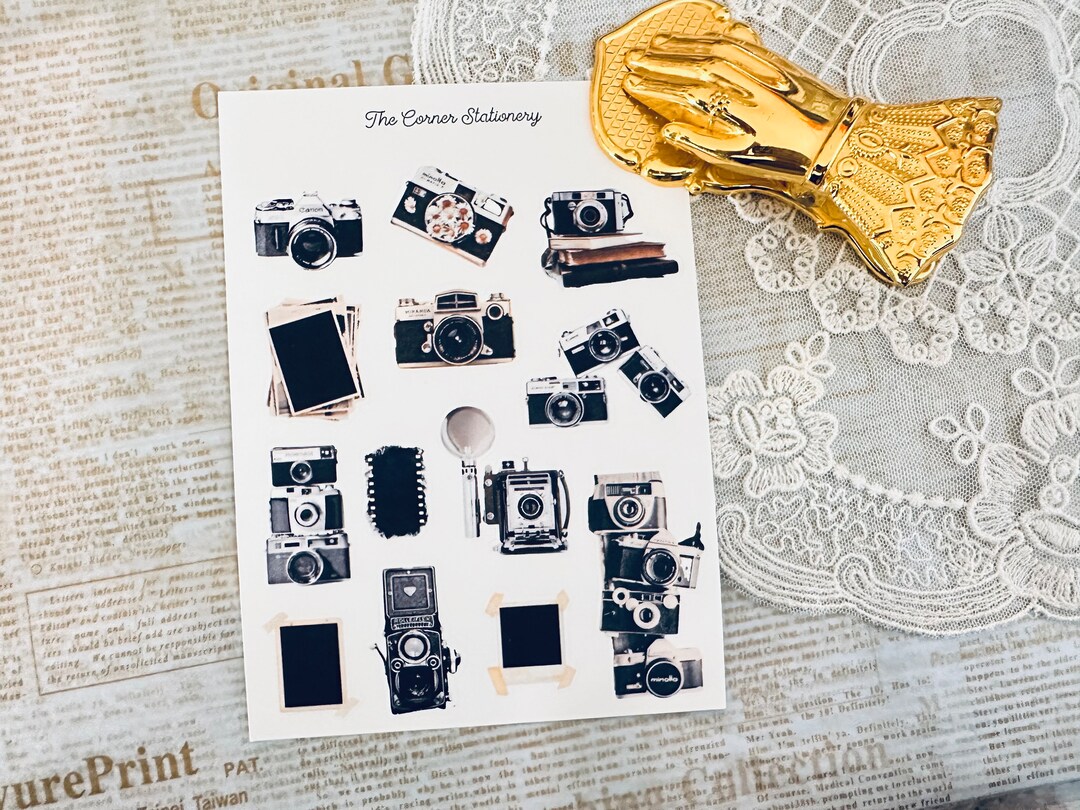 Vintage Cameras Stickers for Junk Journal Paper Sticker Camera Ephemera