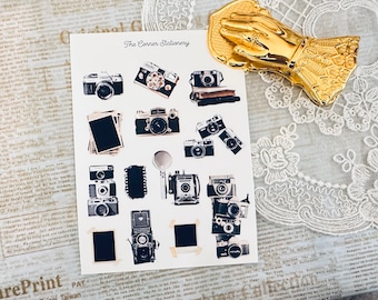 Vintage cameras stickers for junk journal | Paper sticker |  Camera ephemera | Journal sticker | scrapbook sticker | Planner sticker | 13