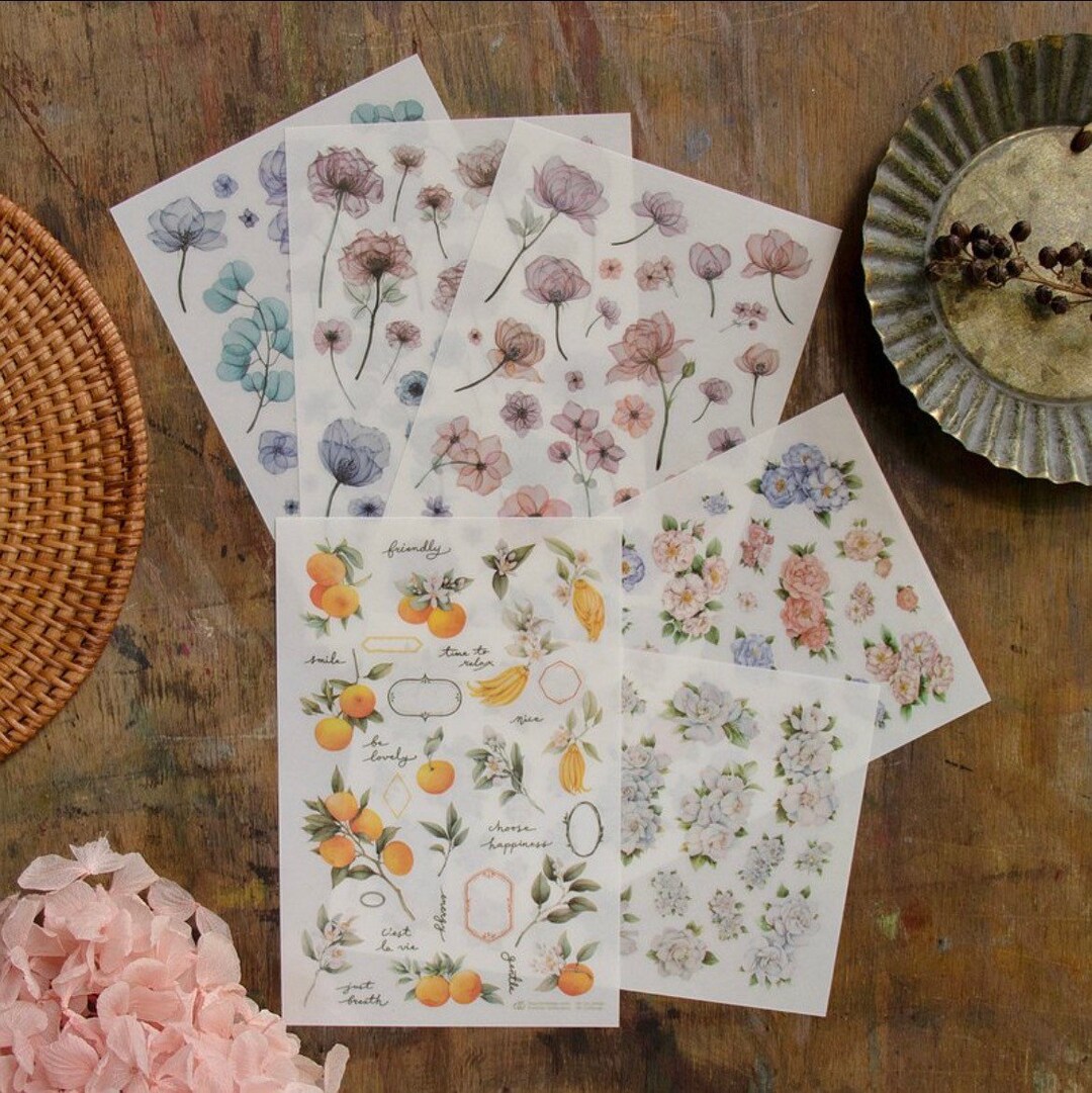 Transfer Stickers Spring Spring Floral Rub-on Transfer Stickers: Loidesign Journal ...