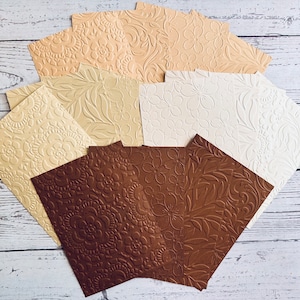 Papiers décoratifs floraux en relief | Papier cartonné gaufré pour scrapbooking | Feuilles décoratives pour Junk Journal | Papier pour carterie