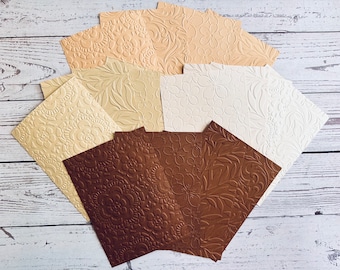 Floral Embossed Cardstock Paper: Scrapbook & Journal Supplies
