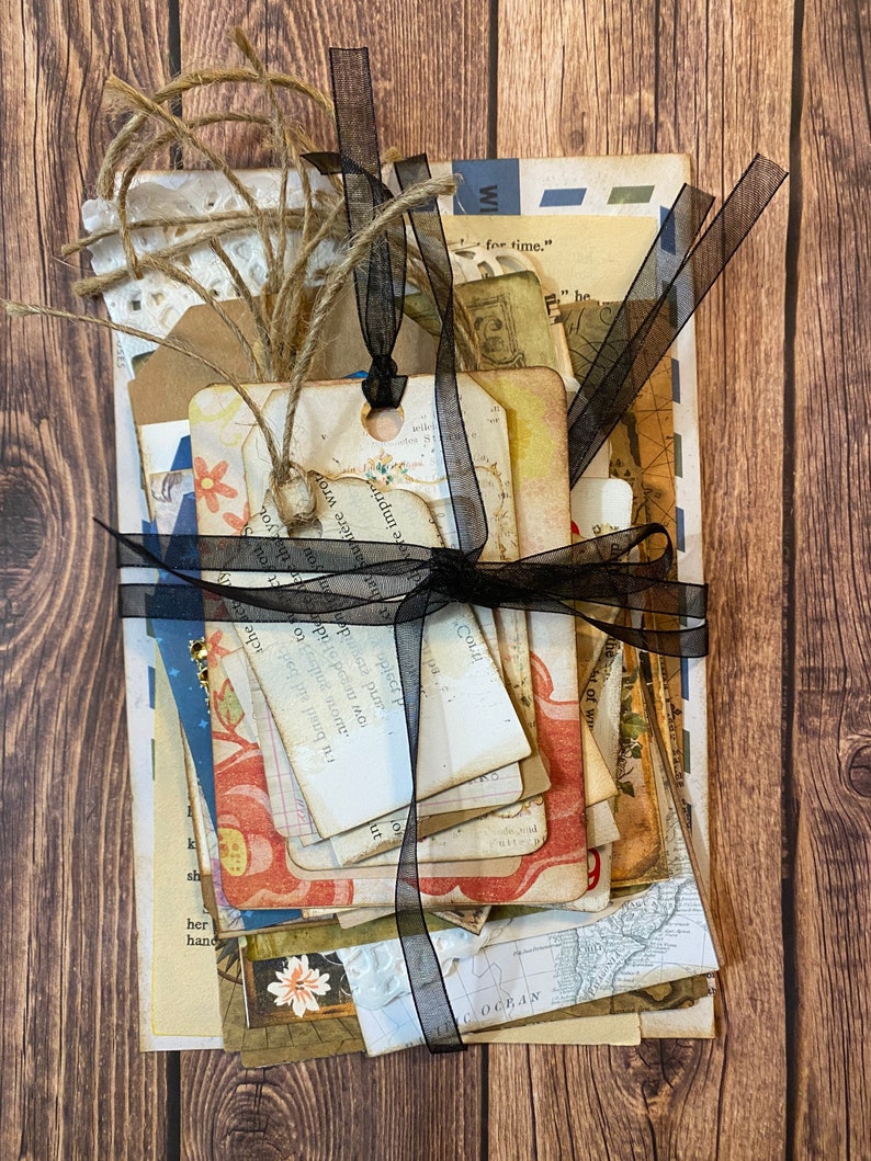 Junk journal ephemera mystery garb bag. Junk journal supplies Etsy