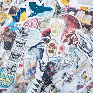 May include: A collection of colorful and whimsical stickers featuring butterflies, flowers, a whale, a mushroom, a hand pointing, and other nature-inspired designs. The stickers are perfect for adding a touch of personality to journals, planners, laptops, and other surfaces.