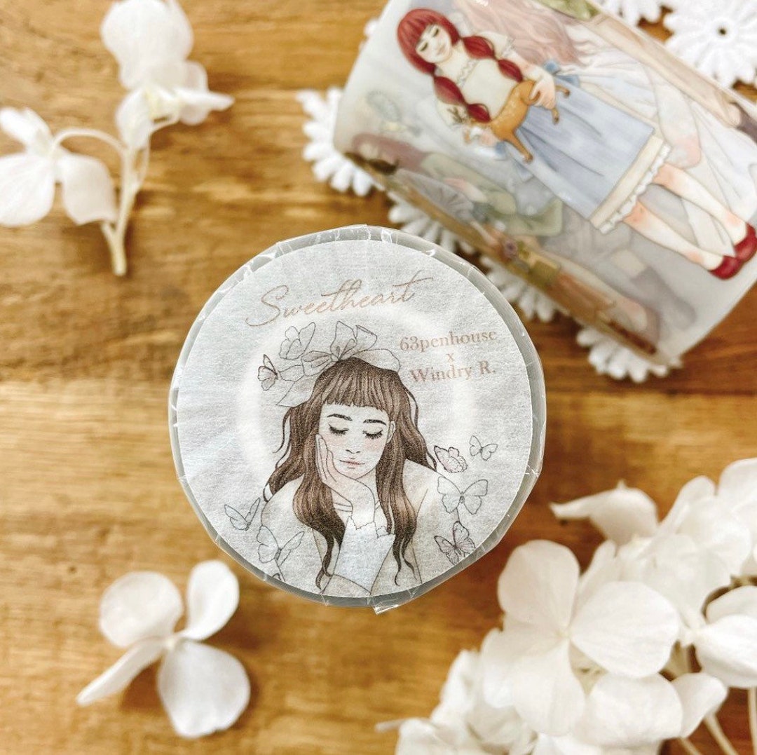 WT Pre-cut Rosé Scripts PET Pre-cut Rosé Scripts Wide Washi/PET