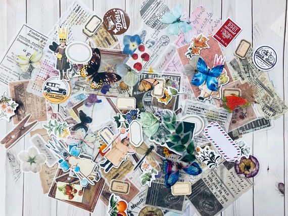 Small Collage Stickers for Junk Journal. Journal Stickers, Vintage Ephemera  Sticker, Scrapbook Stickers, Journaling Supplies. 