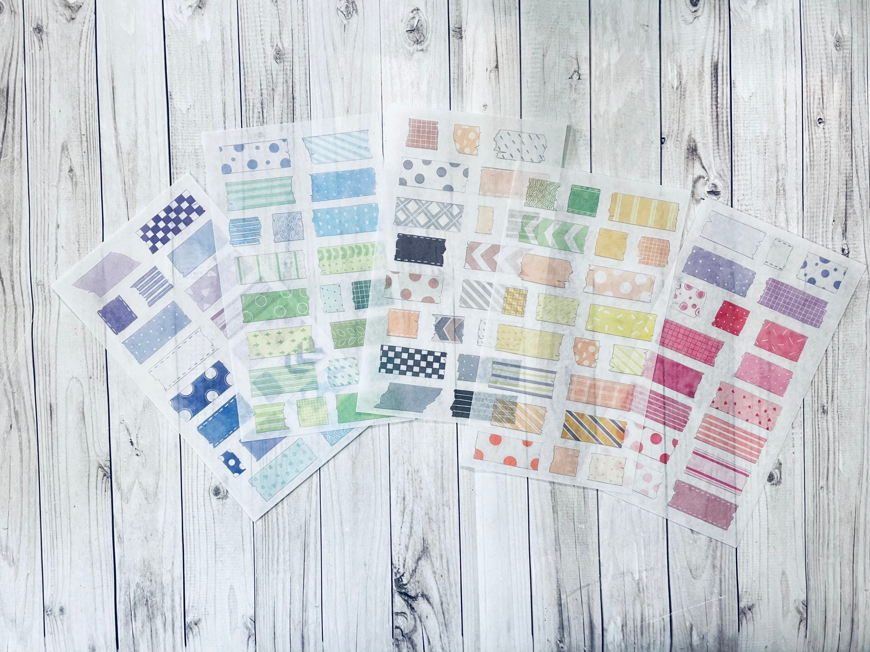 a set of 5 journal stickers journaling stickers stripes
