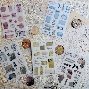 Vintage Ephemera Washi Sticker Set: 20 Sheets for Junk Journals