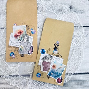 Handmade Junk Journal Envelopes: Stamping Ephemera Set of 2
