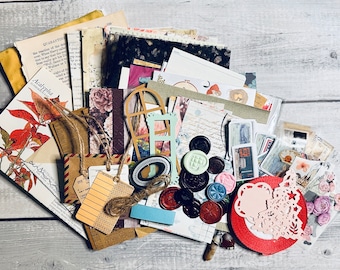Mystery Ephemera Grab Bag: Junk Journal Mixed Paper Kit