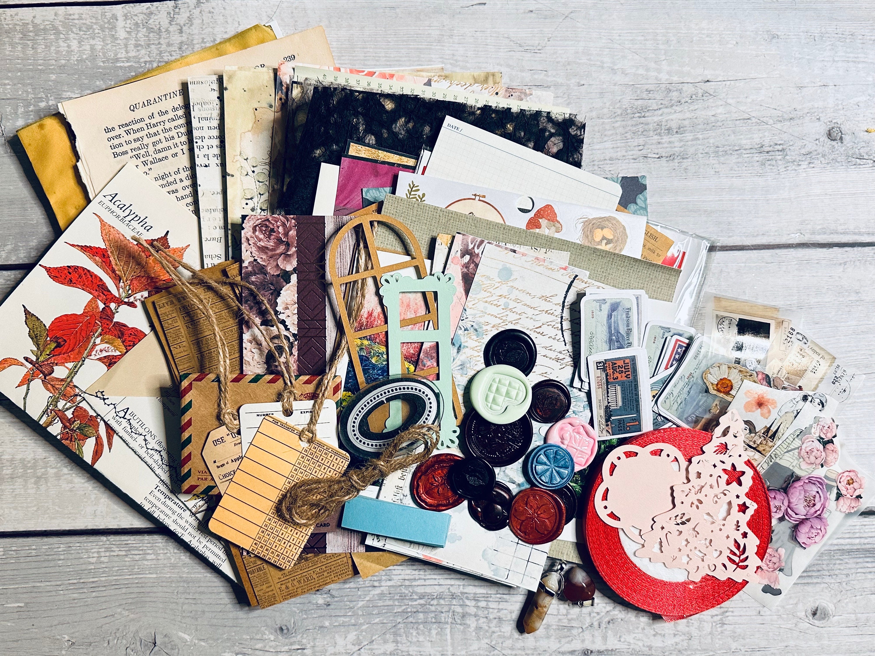 Junk journal. Stickers, Ephemera, Vintage Aesthetic. NIP FREE