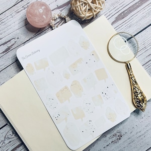Adesivo di carta minimalista per pianificatore. Semplice adesivo per diario per diario spazzatura, forniture per diario proiettile, adesivo effimero per diario spazzatura.
