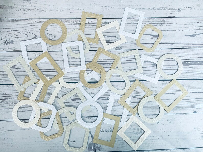 Embossed Paper Frame Die Cuts, 40 Small Journal Frames, Junk Journal ...
