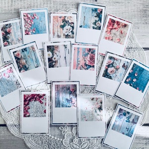 Floral butterfly photo journal stickers set | Aesthetic ephemera photo stickers | Floral photo | Scrapbook stickers | Junk journal stickers