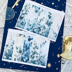 Botanical Journal Paper Stickers. A Set Of Two Sheets Paper Stickers. Leaves Ephemera Stickers For Scrapbook. Botanical Ephemera Stickers.