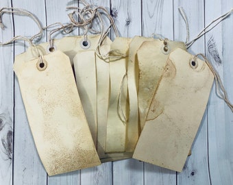 Label Old Tags For Junk Journal Big Tags Coffee Stained Journal Tags Tea Stained Journal Tags Big Tag For Scrapbook Blanks Tag