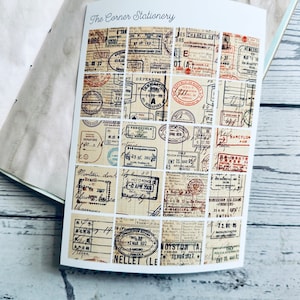 Vintage faux Porto Ephemera kleine Aufkleber für junk Journaling, Sticker Journaling, Collage Journaling, Planer und Scrapbooking