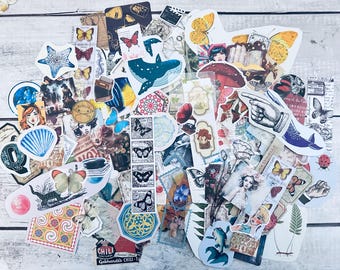 Junk Journal Random Sticker | Ephemera Mystery Pack | Random Picks Stickers | Ephemera Stickers | Stickers for Scrapbooking and Journaling.