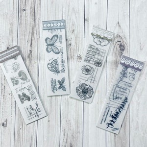 Vintage Botanical Ephemera Paper Strips: Black & White Junk Journal Supplies