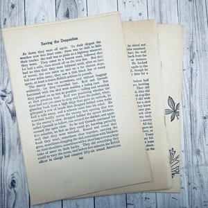Vintage Old Book Pages - Antique Ephemera for Junk Journals, Scrapbooking, Collage, & Bullet Journals - Aged Yellow Paper for Artistic DIY