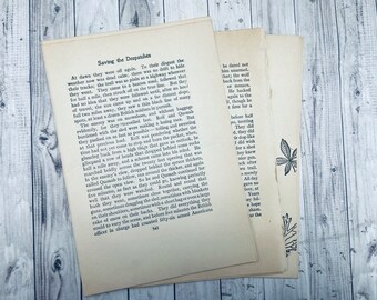 25 sheets of old book pages for junk journal and scrapbooking. Journaling supplies, scrapbooking supplies, art journaling supplies.