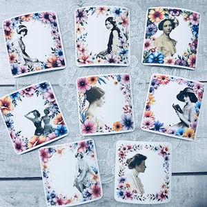 Floral Lady Ephemera Stickers: Junk Journal Scrapbook Supplies