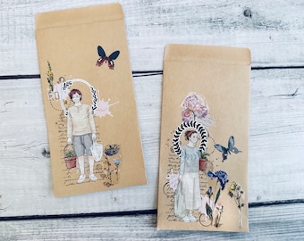 Handmade Embellished Journal Envelope Set: Stamping Ephemera (2)