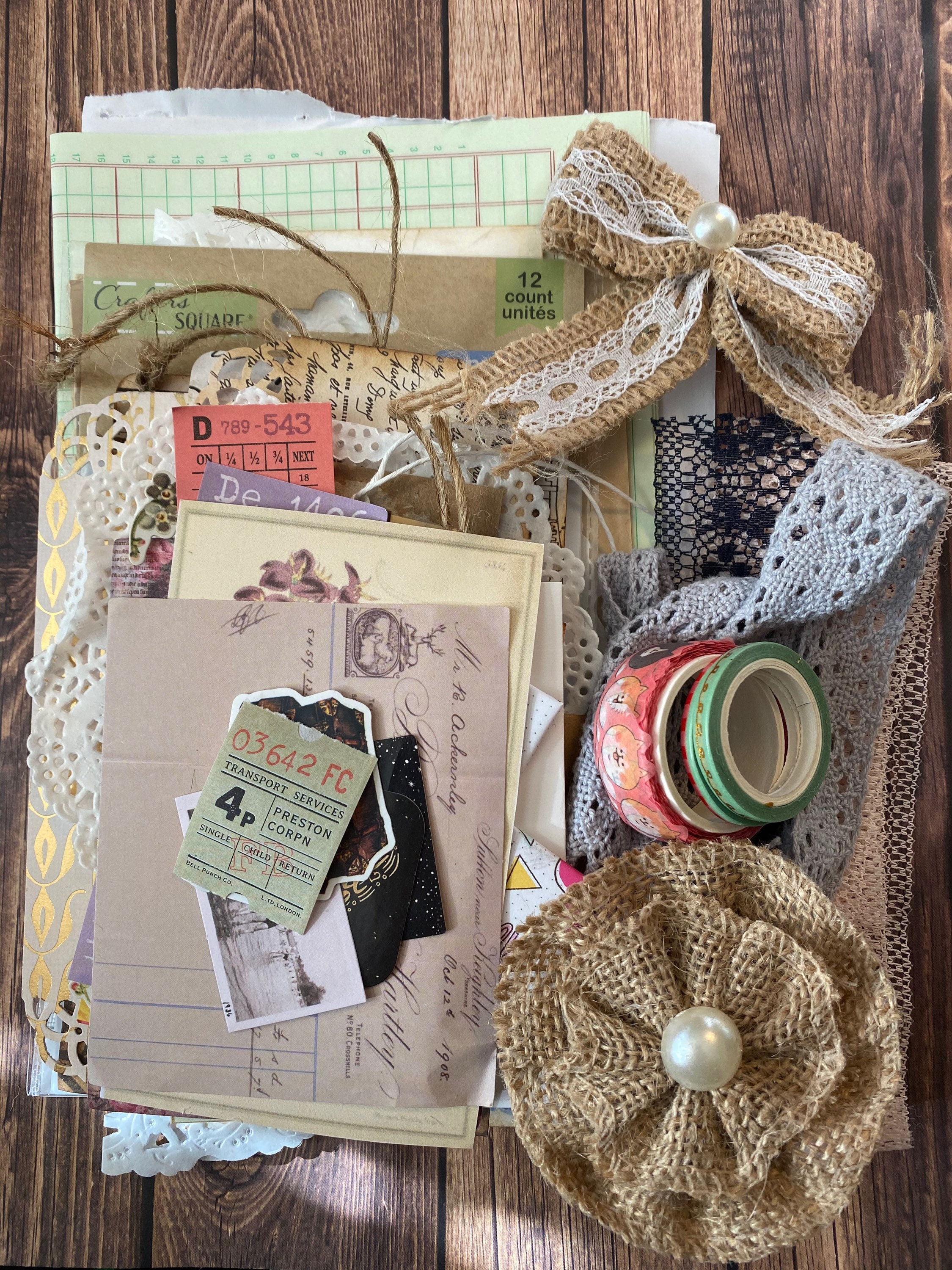 Mystery Ephemera Grab Bag for Junk Journals, Scrapbooking