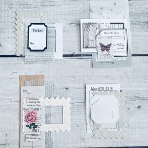 Paper Clusters Set For Junk Journal | Embellishment Ephemera | Junk Journal Ephemera Set | Mixed Media Paper Clusters For Journal | 4